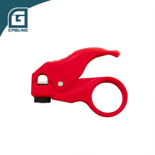 Gcabling New Design Red Network Cat5e Cat6 Cat8 Comfortable One-handed Cable Stripper with Spring Assist