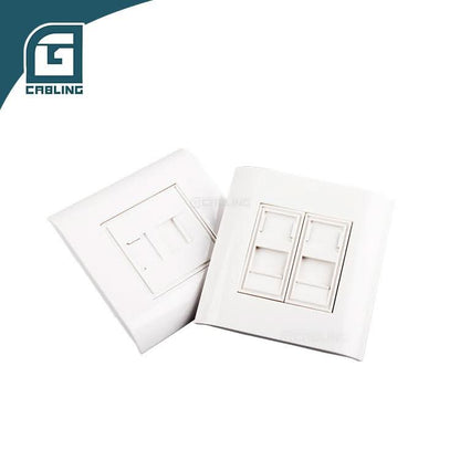 Gcabling France type 2-port face plate 80*80mm Standard Keystone Jack - Gcabling
