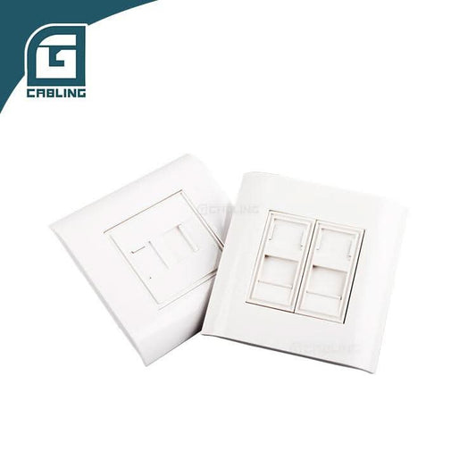 Gcabling France type 2-port face plate 80*80mm Standard Keystone Jack - Gcabling