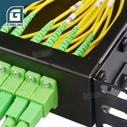Gcabling 1U 19inch Fiber Rack Mount Panel with plc splitter 1x32 - Gcabling
