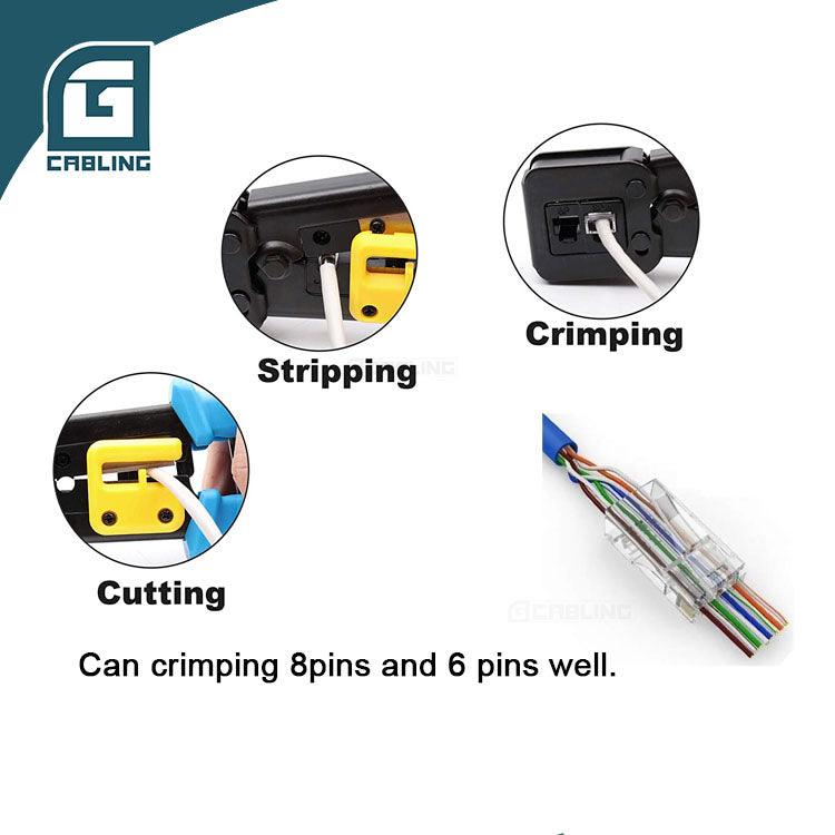Gcabling Pass-through RJ45 crimper for 6P 8P - Gcabling