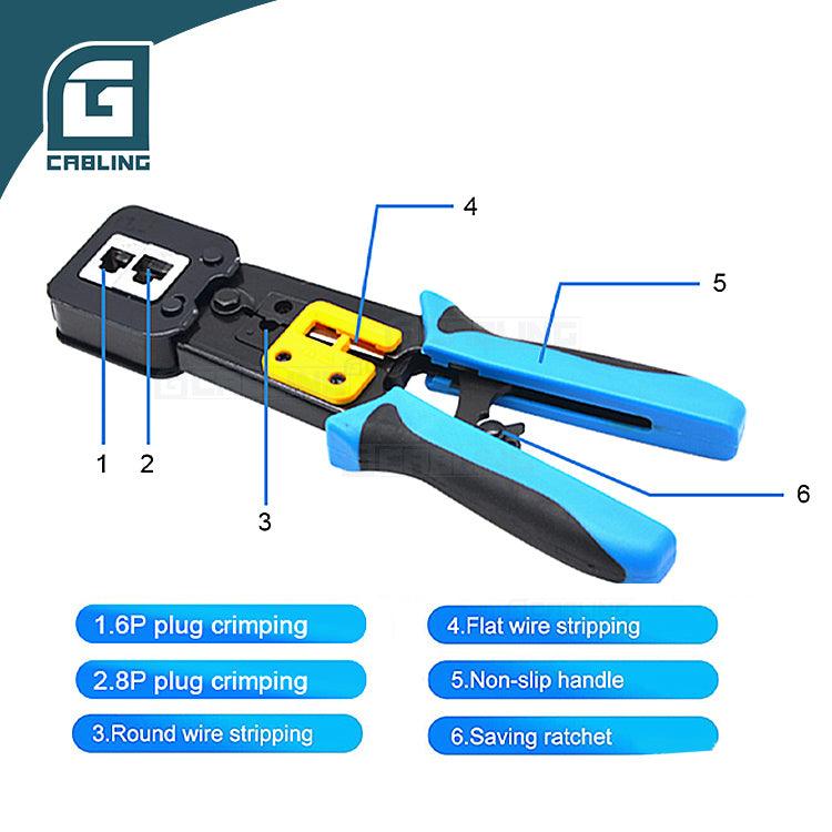 Gcabling Pass-through RJ45 crimper for 6P 8P - Gcabling