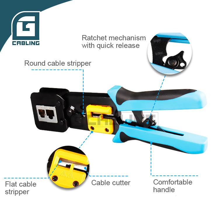 Gcabling Pass-through RJ45 crimper for 6P 8P - Gcabling